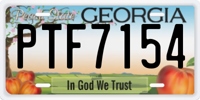 GA license plate PTF7154
