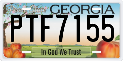 GA license plate PTF7155