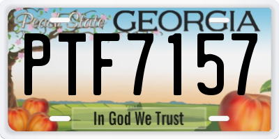 GA license plate PTF7157