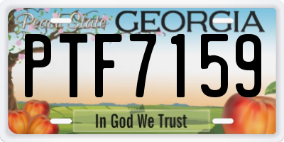 GA license plate PTF7159