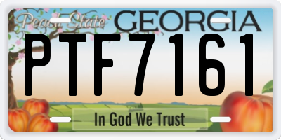 GA license plate PTF7161