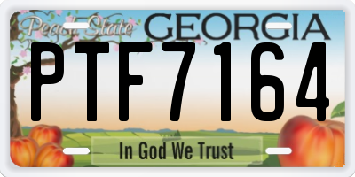 GA license plate PTF7164
