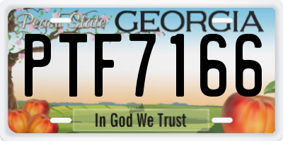 GA license plate PTF7166