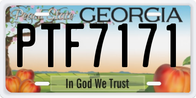 GA license plate PTF7171