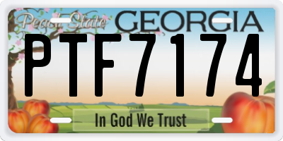GA license plate PTF7174