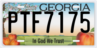 GA license plate PTF7175