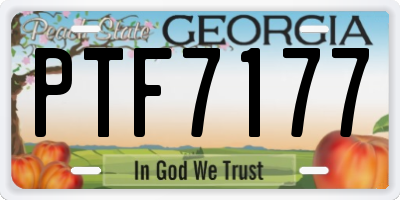 GA license plate PTF7177