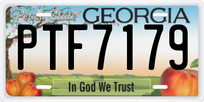 GA license plate PTF7179