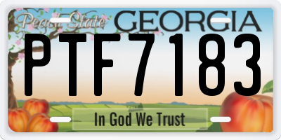 GA license plate PTF7183