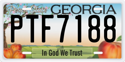 GA license plate PTF7188