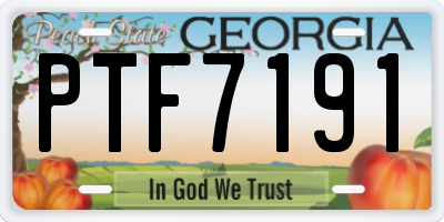 GA license plate PTF7191