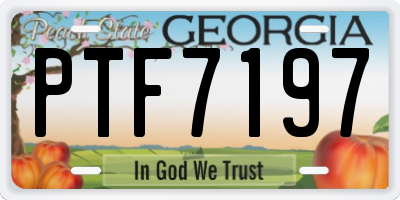 GA license plate PTF7197