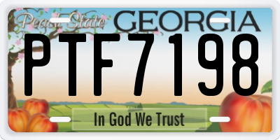 GA license plate PTF7198