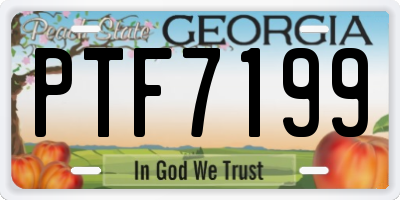 GA license plate PTF7199