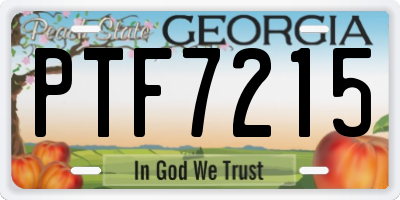 GA license plate PTF7215