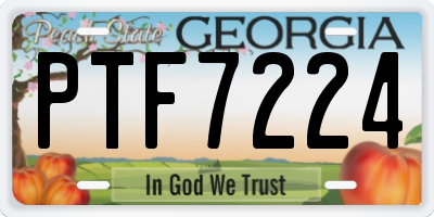 GA license plate PTF7224