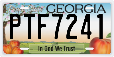 GA license plate PTF7241