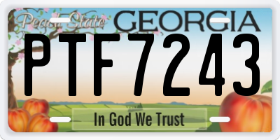 GA license plate PTF7243