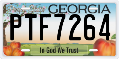 GA license plate PTF7264