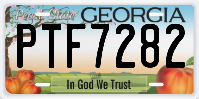 GA license plate PTF7282