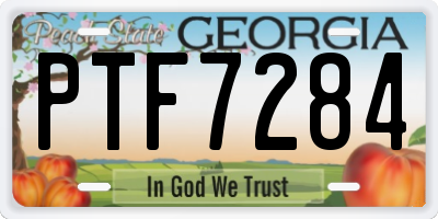 GA license plate PTF7284