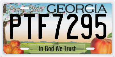 GA license plate PTF7295