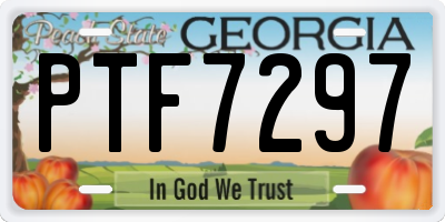 GA license plate PTF7297
