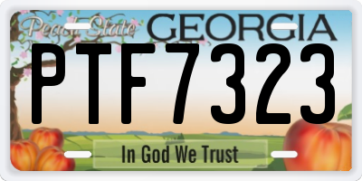 GA license plate PTF7323