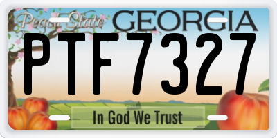 GA license plate PTF7327
