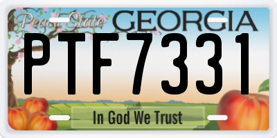 GA license plate PTF7331