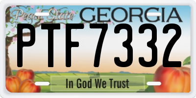 GA license plate PTF7332