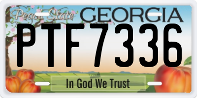 GA license plate PTF7336