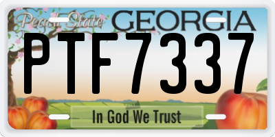 GA license plate PTF7337