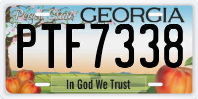 GA license plate PTF7338