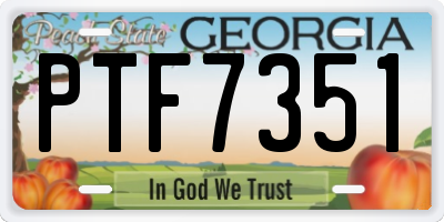 GA license plate PTF7351