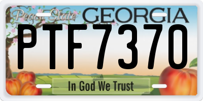 GA license plate PTF7370