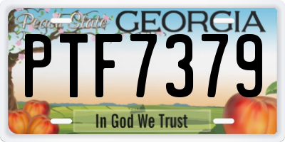 GA license plate PTF7379