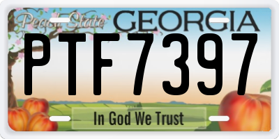 GA license plate PTF7397