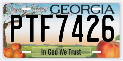 GA license plate PTF7426