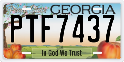 GA license plate PTF7437