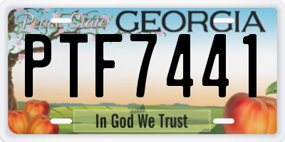 GA license plate PTF7441