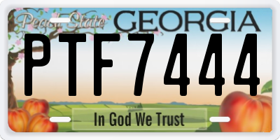 GA license plate PTF7444