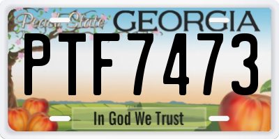 GA license plate PTF7473