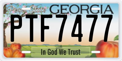 GA license plate PTF7477
