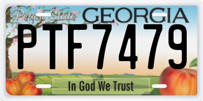 GA license plate PTF7479