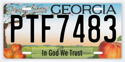 GA license plate PTF7483