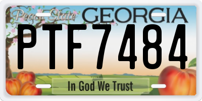 GA license plate PTF7484