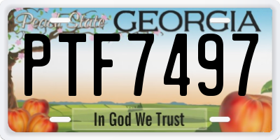 GA license plate PTF7497