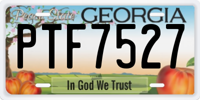 GA license plate PTF7527