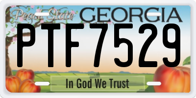 GA license plate PTF7529
